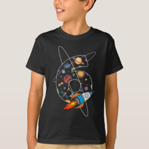 T-shirt Jeunes filles de 6e anniversaire garçons Astronaut