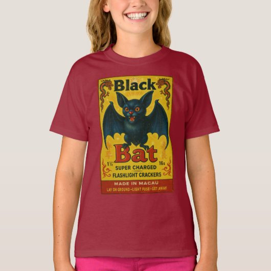 T-shirt jeunesse Black Bat Retro Firecracker (Devant)
