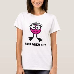 T-shirt Jeûnez si humide - caractère rose de bain