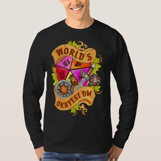 T-shirt Jeux de société de jeu de dés World Okayest Dm D20 (Devant)