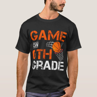 T-shirt Jeux Drôle Sur Le Basket De 6E Année Premier Jour 