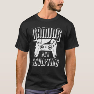 T-shirt Jeux et sculpture de manette de jeu vidéo