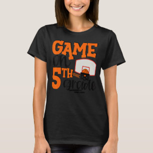 T-shirt Jeux Sur Le Basket De 5E Année Premier Jour De Sch