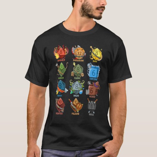 T-shirt Jeux Tablett Rôle Nerd Jouer Dice Jeu Jeu Jeu RPG (Devant)