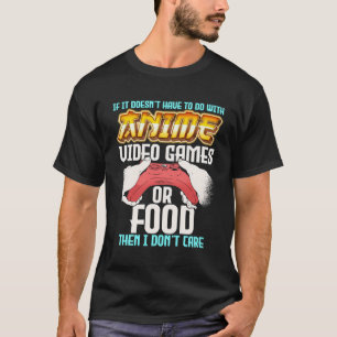 T-shirt Jeux Vidéo Anime Ou Nourriture Amusant Joueur Japo