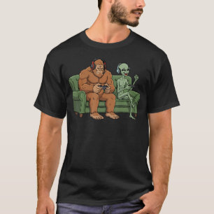 T-shirt Jeux vidéo Bigfoot Alien Sasquatch UFO Hommes