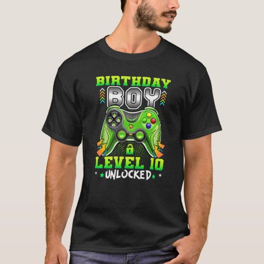 T-shirt Jeux Vidéo de 10 ans Niveau 10 Anniversaire B (Devant)