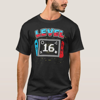 T-shirt Jeux Vidéo de 16 ans Jeu niveau 16 Anniversaire