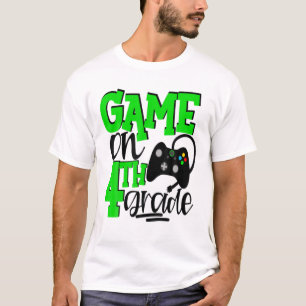 T-shirt Jeux Vidéo De 4E Année 1Er Jour École Vert