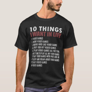 T-shirt Jeux Vidéo Drôle Joueur Cadeau Garçon 10 choses qu