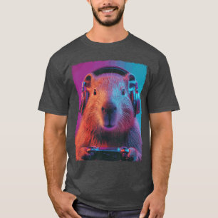 T-shirt Jeux vidéo drôles de capybara fille