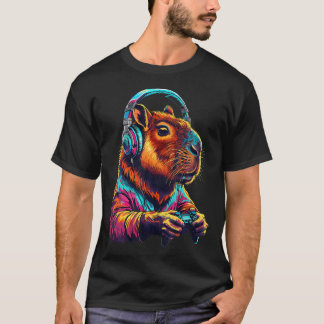 T-shirt Jeux vidéo drôles de capybaras Capybara Gamer Garç