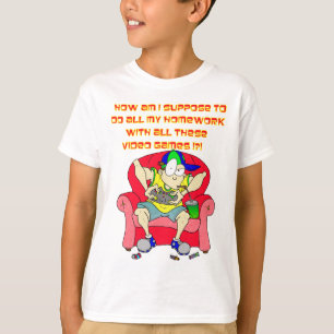 T-shirt Jeux vidéo et devoirs