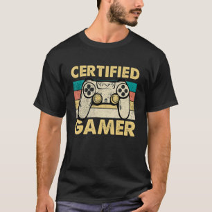 T-shirt Jeux Vidéo Funny Certifié Gamer Retro Gaming Out