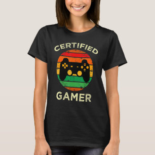 T-shirt Jeux Vidéo Funny Retro De Gamer Certifié Pour Le J