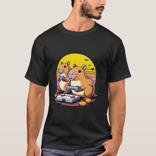 T-shirt Jeux Vidéo Lover Capybara Funny Jeux Vidéo Capyb (Devant)