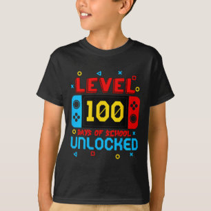 T-shirt Jeux Vidéo Niveau 100 Jours De L'École Jeu Déverro