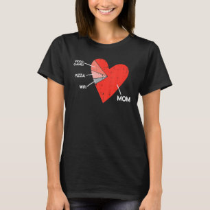 T-shirt Jeux Vidéo Pizza Wifi Maman Coeur Enfant bébé Garç