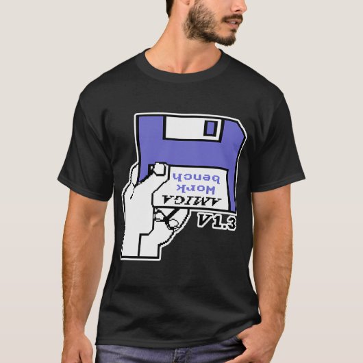 T-shirt Jeux vidéo rétro Commodore Amiga Workbench Insert (Devant)