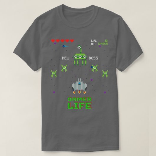 T-shirt Jeux vidéo Retro Space Arcade3 (Design devant)
