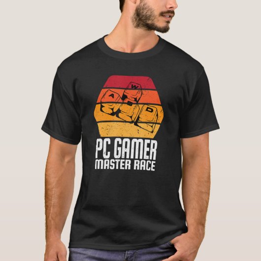 T-shirt Jeux Vidéo WASD Clavier PC Gamer Master Race Me (Devant)