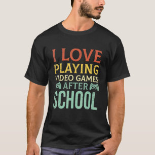 T-shirt Jeux Vidéos Jeux École Joueur Pour Garçons Filles