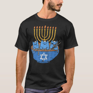 T-shirt Jewish Cats Ramen Kitten Anime Hanukkah 	 - Unisex