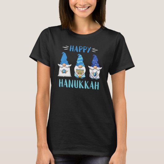 T-shirt Jewish Hanukkah Gnome Menorah 2022 Happy Hanukkah (Devant)