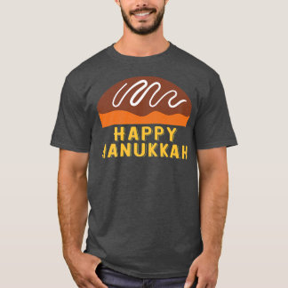 T-shirt Jewish Holiday Chanukah Sufganiyah Saying Happy Ha