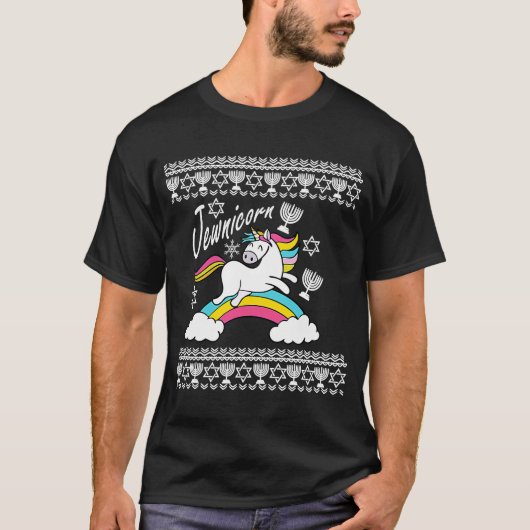T-shirt Jewnicorn licorn laide juive laide en pull Hanoukk (Devant)