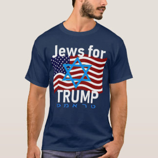 T-shirt Jews forrump American Flag Star of David Hebrew Su
