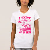 T-shirt J'Existe De Spite Rose Chaud Zombie Funny (Devant)