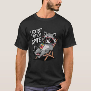 T-shirt J'existe par dépit Funny Raccoon Lunettes de solei