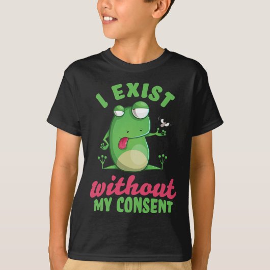 T-shirt J'Existe Sans Mon Consentement Fun Frog Depression (Devant)