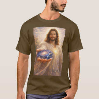 T-shirt Jezus houdt het universum in Zijn handen