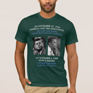T-shirt JFK avant/arrière OBAMA, citation américaine de