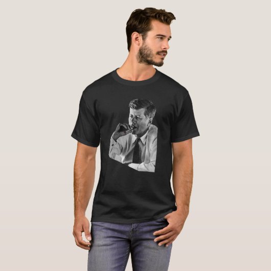 T-shirt JFK John F Kennedy Cigar Fumer T Chemise (Devant entier)