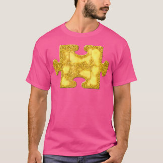 T-shirt Jigsaw Puzzle Piece Golden Vintage Symbol
