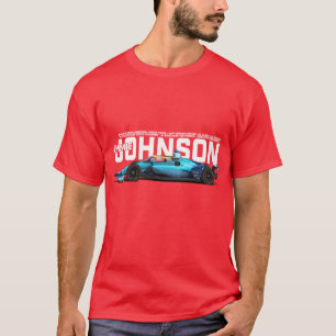 T-shirt Jimmie Johnson 2022 blanc sur fond bleu foncé
