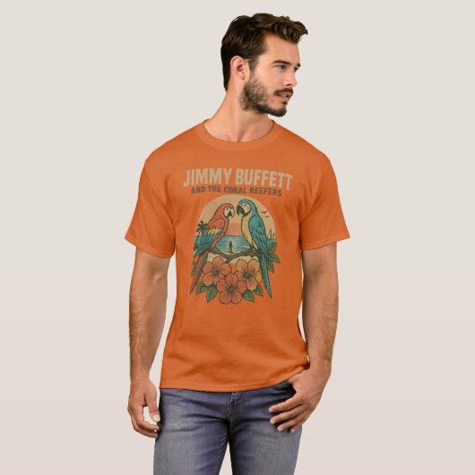 T-SHIRT JIMMY BUFFETT ET CORAL REEFERS (Devant entier)