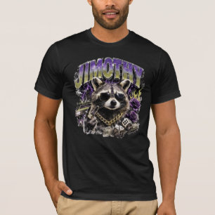 T-shirt Jimothy Cool Raccoon Vêtements de rue urbains