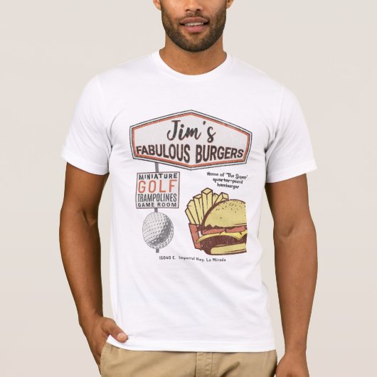 T-shirt Jim's Fabulous Burgers - La Mirada (Devant)
