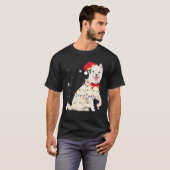 T-shirt Jindo Dog coréen Noël Feu Noël Maman Papa Cadeau (Devant entier)