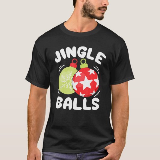T-shirt JINGLE BALLS Tinsel Funny Couple Chestnu de Noël (Devant)