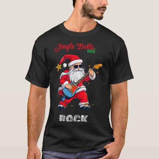 T-shirt Jingle Bell And Rock Christmas Santa Rolling Playi (Devant)
