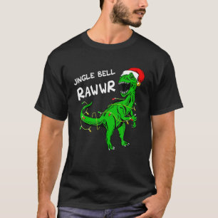 T-shirt Jingle Bell Rawr Père Noël Funny Dinosaur Light Ch