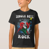 T-shirt Jingle Bell Rock Père Noël Jouer Guitare Noël Fu (Devant)