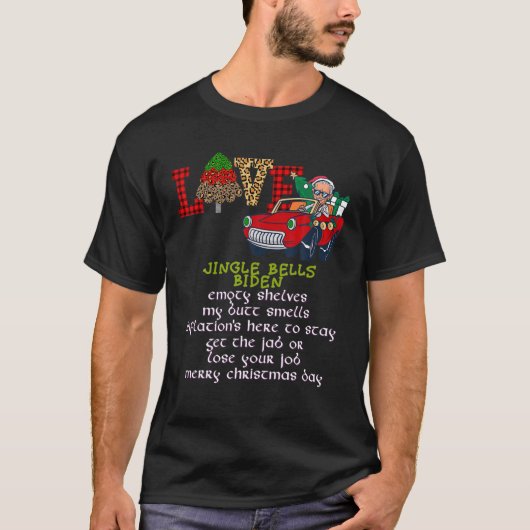 T-shirt Jingle Bells Biden Odeurs Père Noël Plaid Tree Chr (Devant)
