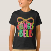 T-shirt Jingle Bells Coquette Bow Merry Christmas Tree Gir (Devant)