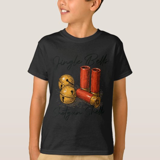 T-shirt Jingle Bells Shotgun Shells Funny Hunting Christma (Devant)